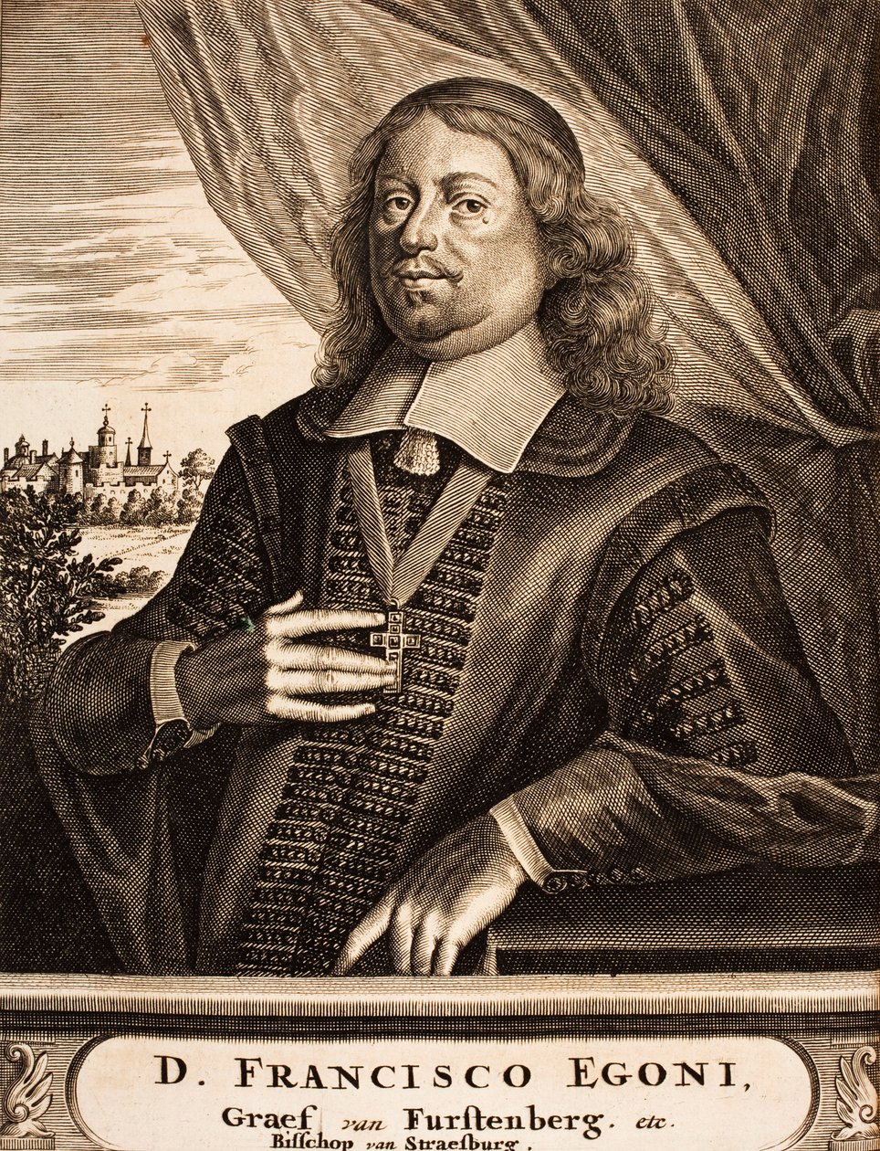 Retrato de Franz Egon von Fürstenberg-Heiligenberg 1626-1682, príncipe-bispo de Estrasburgo, 1675. de Unbekannt