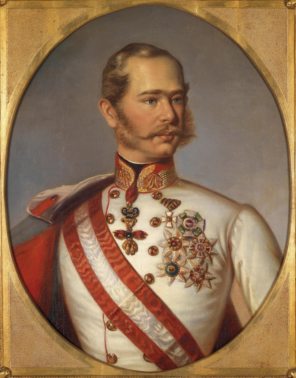 Retrato de Franz Joseph I da Áustria, ca 1855 de Unbekannt