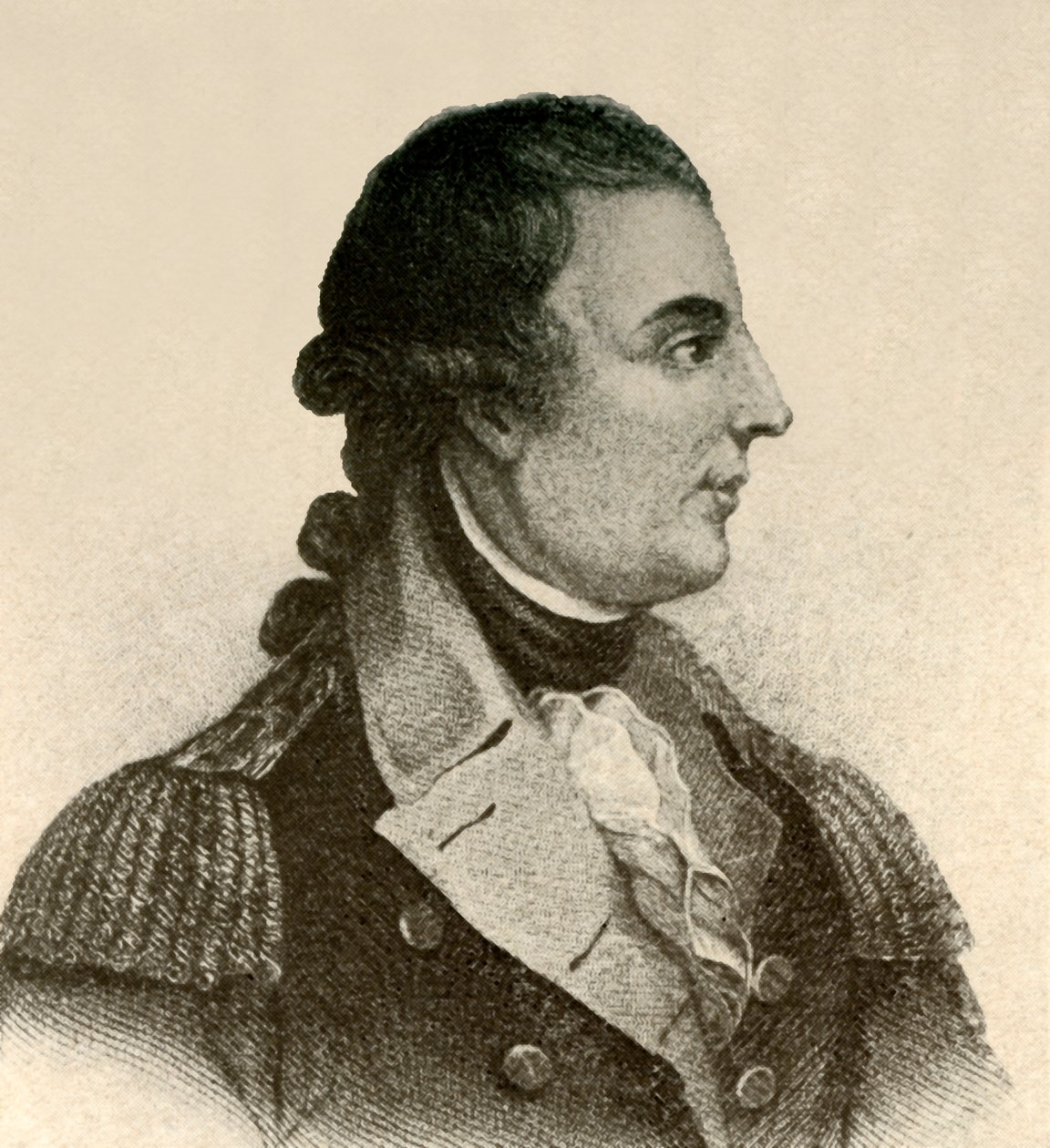 Retrato do general Montgomery, mostrando um estoque de seda preto, cabelos na fila, c1770, 1937. de Unbekannt