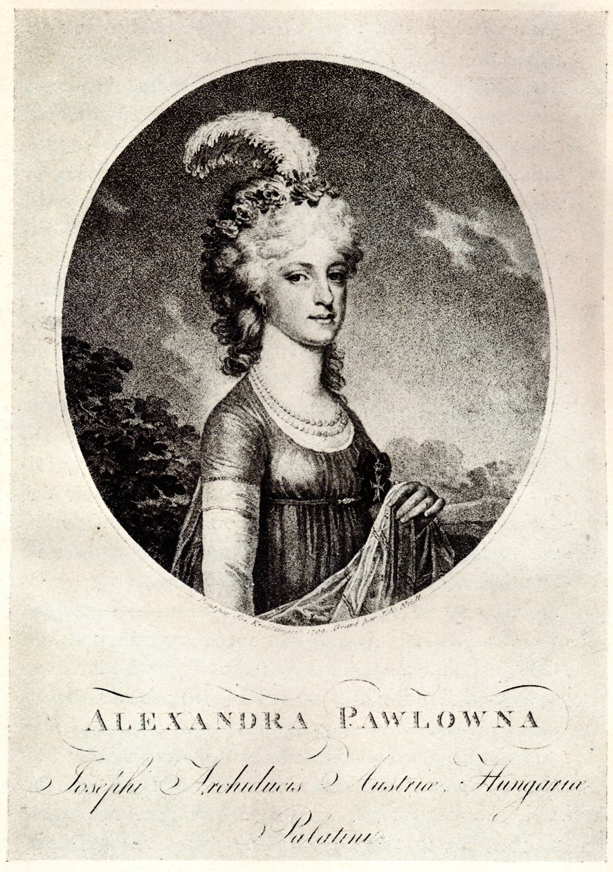 Retrato da grã-duquesa Alexandra Pavlovna 1783-1801, início do século XIX. de Unbekannt