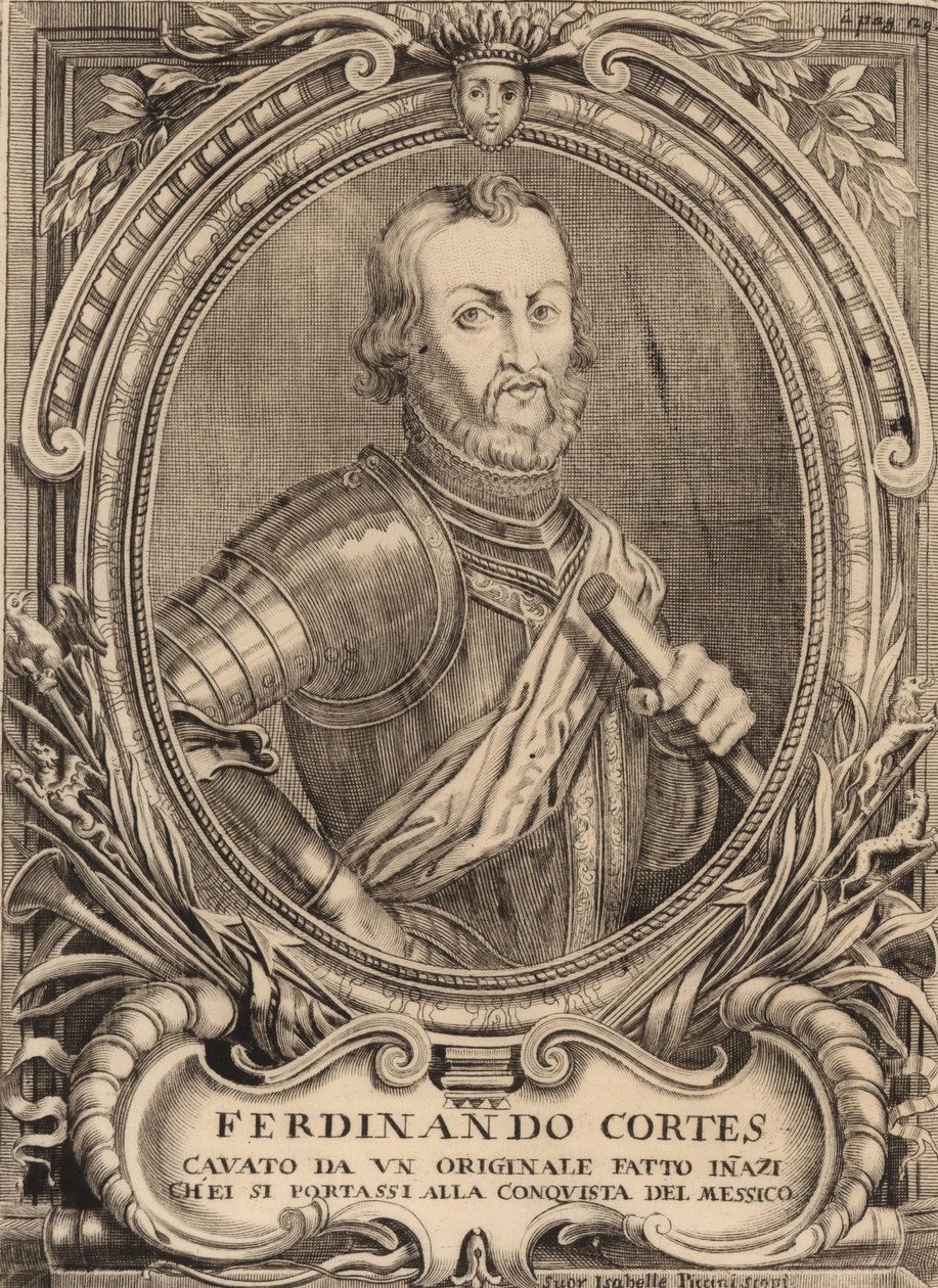 Retrato de Hernán Cortés 1485-1547. de Unbekannt
