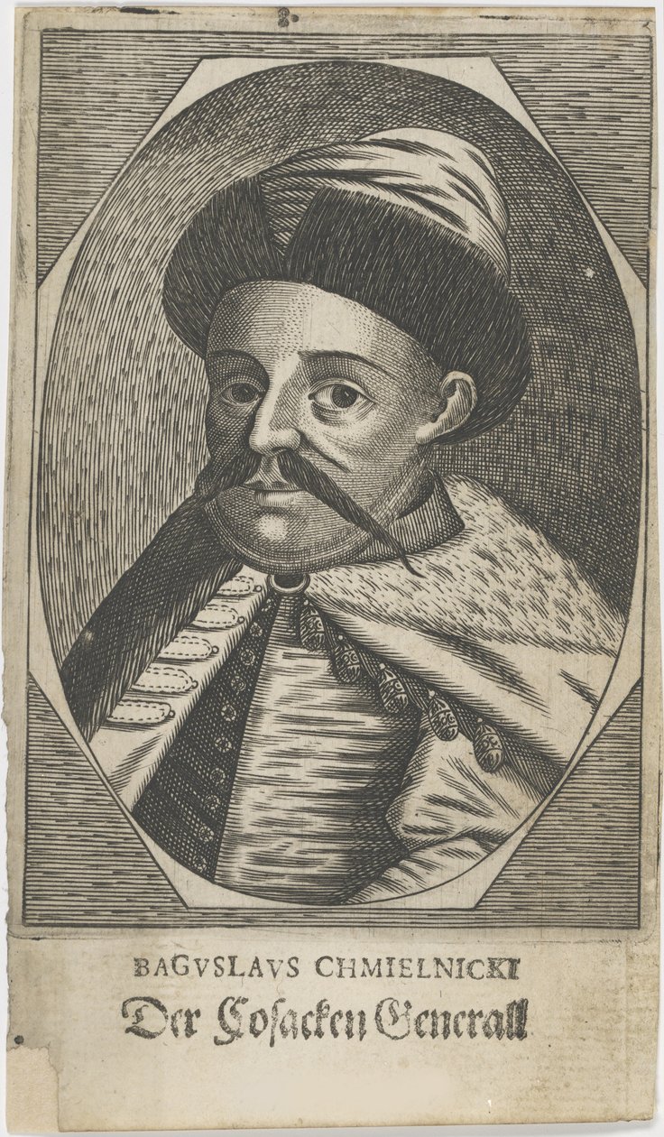 Retrato de Hetman Bohdan Khmelnytsky 1595-1657, após 1650. de Unbekannt