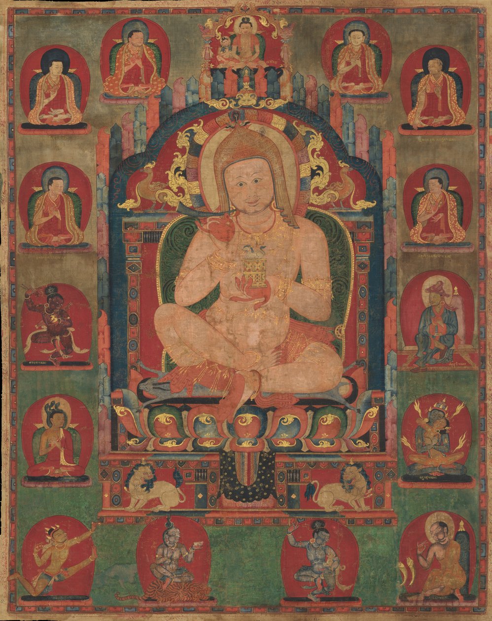 Retrato de Jnanatapa Frequentado por Lamas e Mahasiddhas, ca. 1350 de Unbekannt
