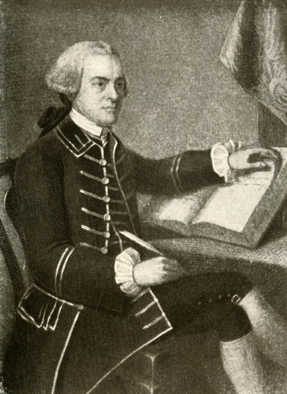 Retrato de John Hancock, em casaco com abas de bolso duplas, c1780, 1937. de Unbekannt