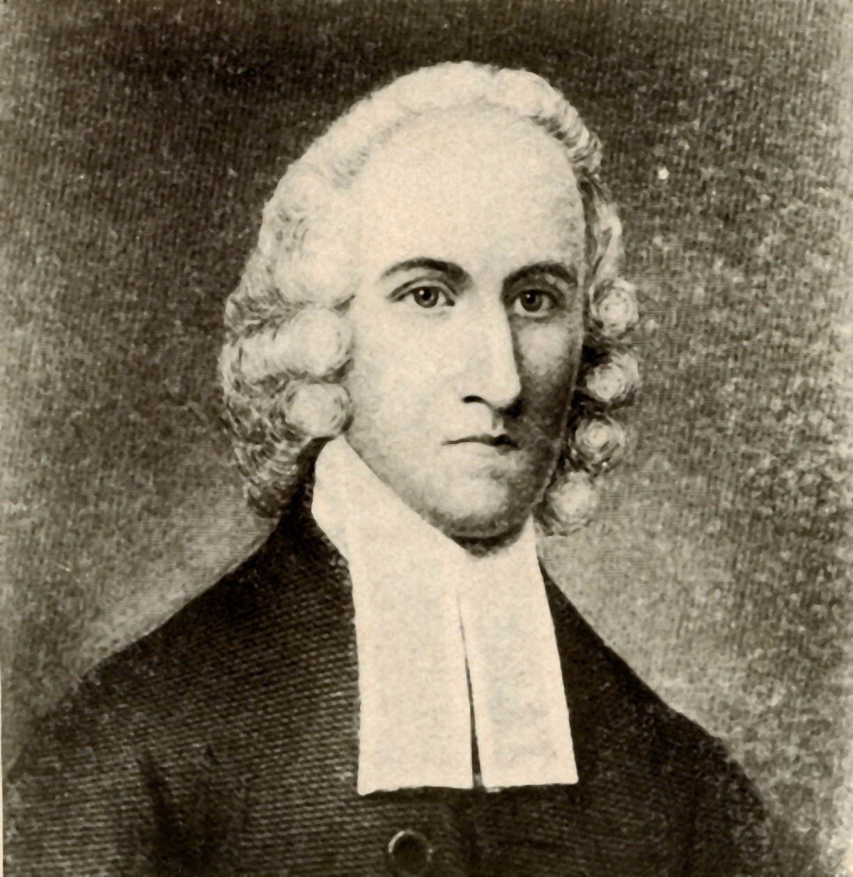 Retrato de Jonathan Edwards, de casaco liso e faixas do ministro presbiteriano, c1750, 1937. de Unbekannt