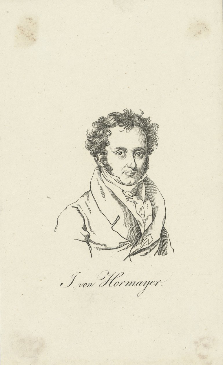Retrato de Joseph Hormayr, barão de Hortenburg 1781-1848. de Unbekannt
