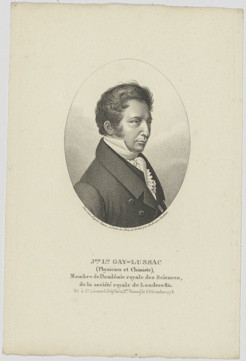 Retrato de Joseph Louis Gay-Lussac 1778-1850, c. 1824 de Unbekannt