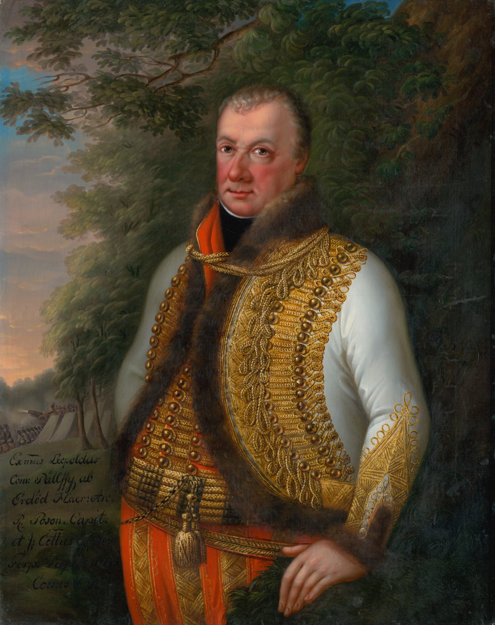 Retrato de Leopold Pálfy em uma paisagem de Unbekannt