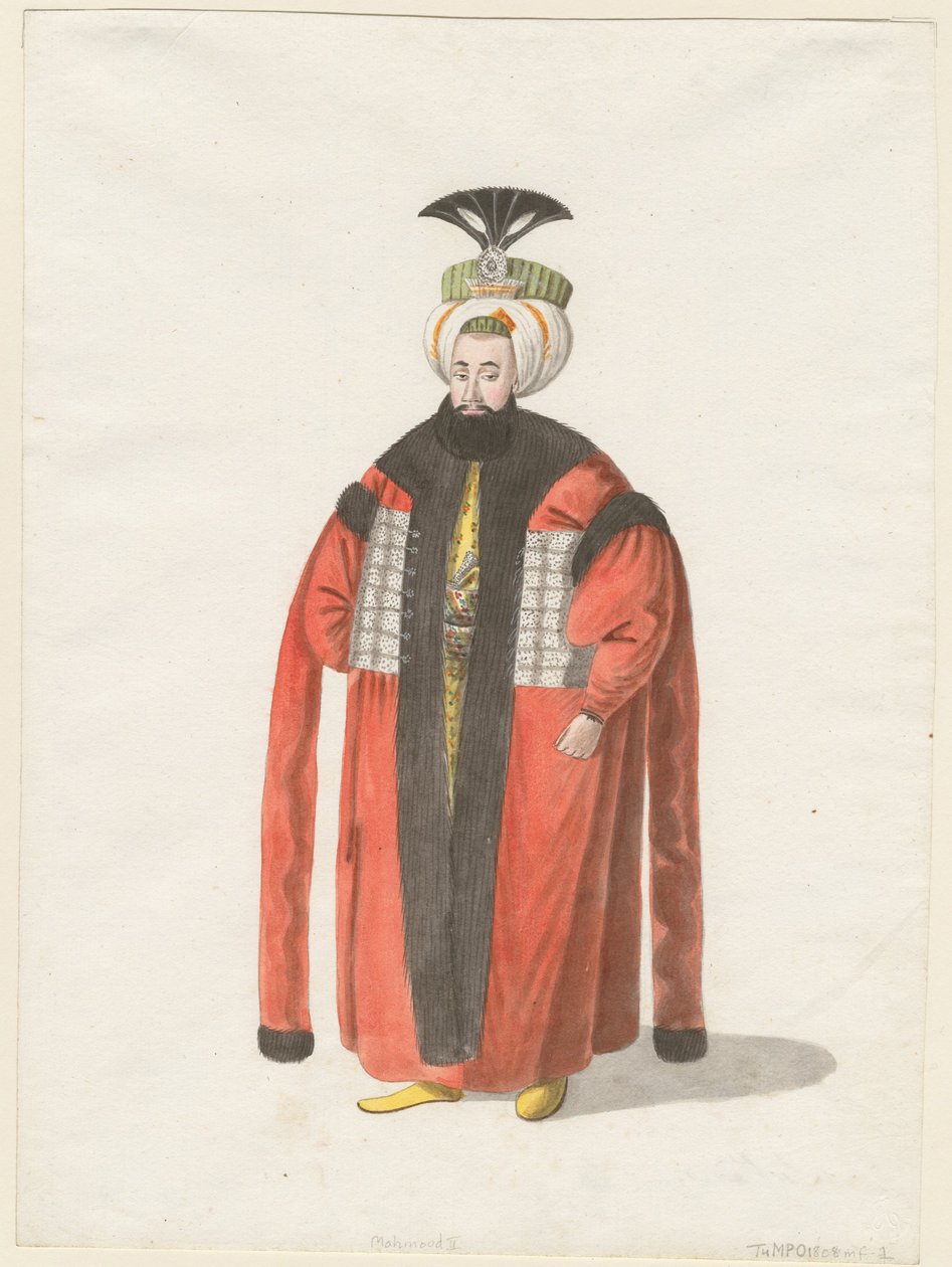 Retrato de Mahmud II 1785-1839, sultão do Império Otomano, ca 1820 de Unbekannt
