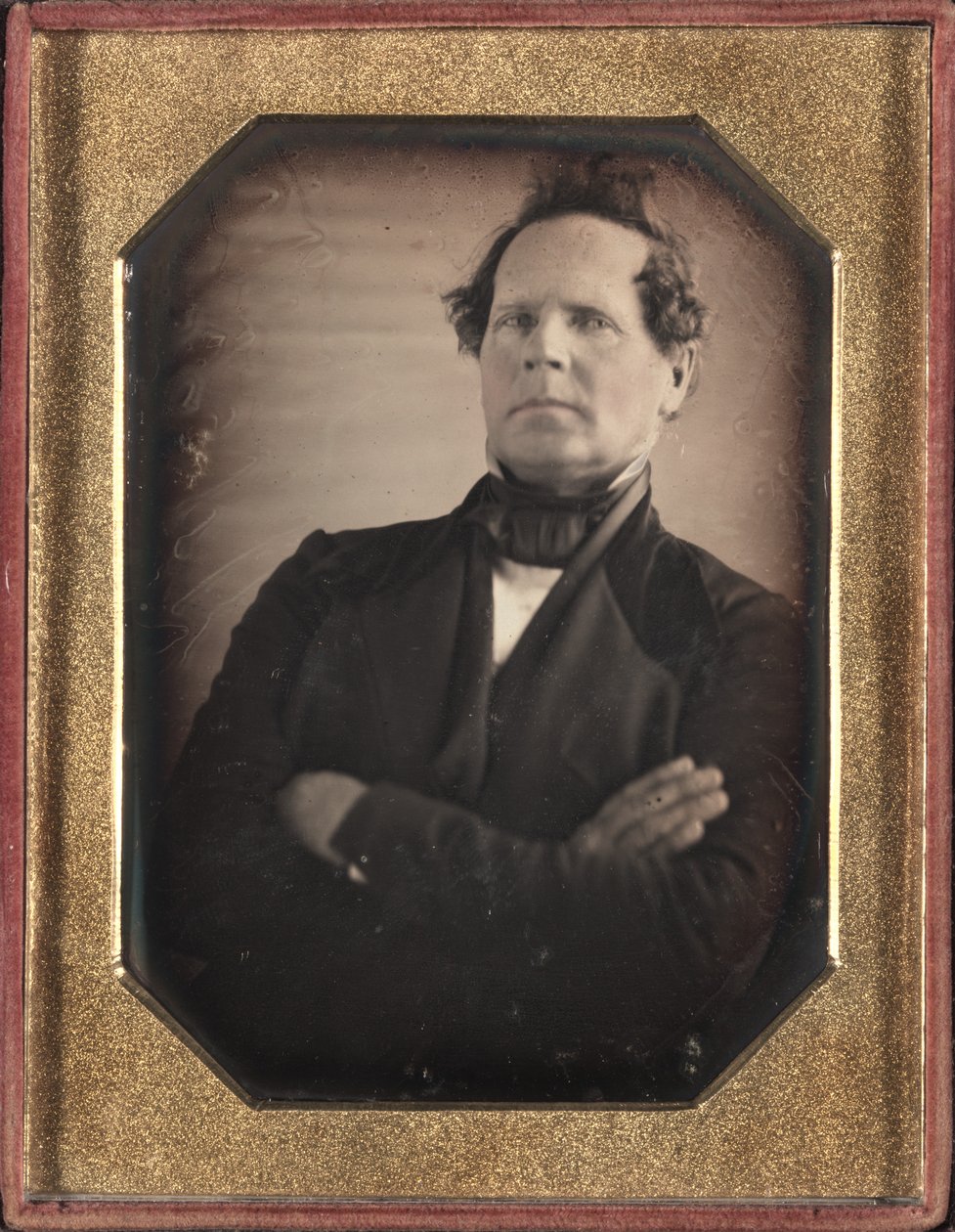 Retrato de homem, inclinando-se longe da câmera, final da década de 1840. de Unbekannt