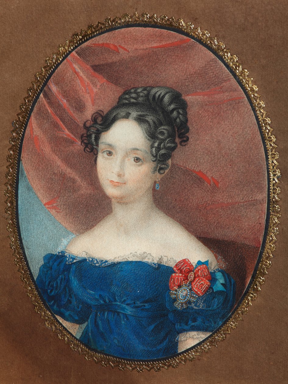 Retrato de Maria Jakovlevna Naryshkina 1789-1854, née Lobanova-Rostovskaya, década de 1840 de Unbekannt