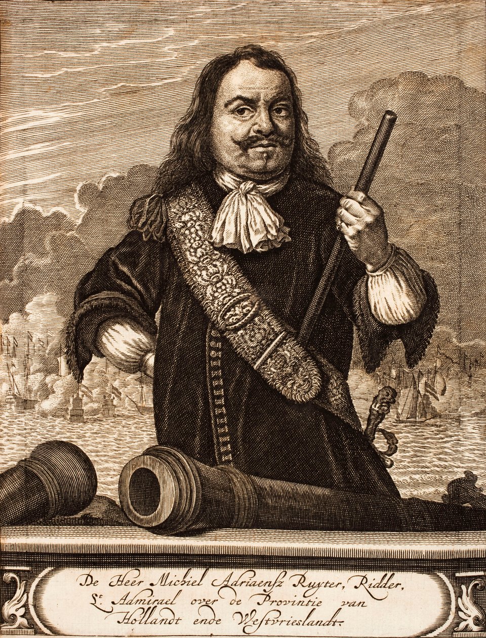 Retrato de Michiel de Ruyter 1607-1676 De: local da guerra, 1675. de Unbekannt