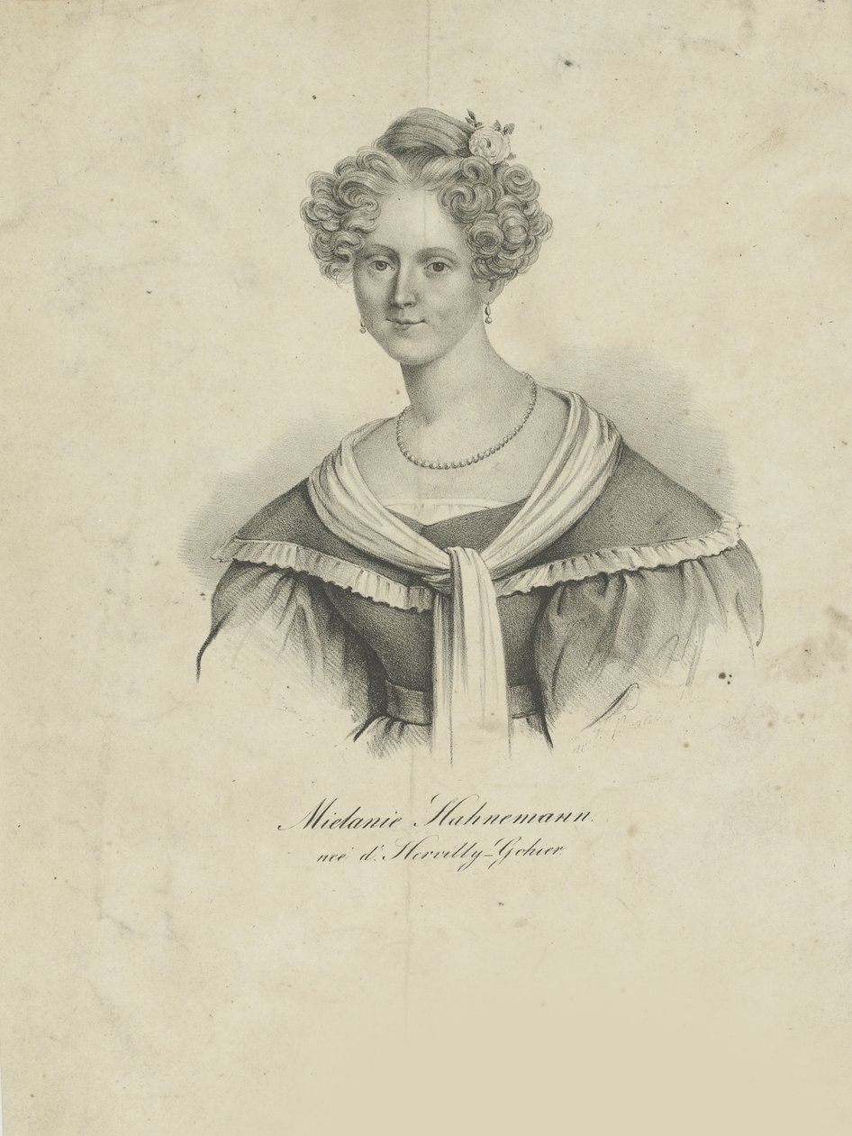 Retrato de Mélanie dHervilly Gohier Hahnemann 1800-1878, 1830-1835. de Unbekannt