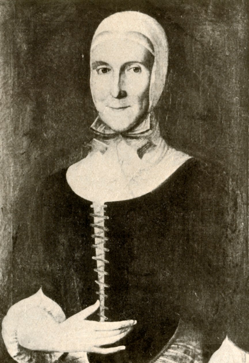 Retrato da Sra. Elisabeth Boehler no assentamento da Morávia, Pensilvânia, 1787, 1937. de Unbekannt