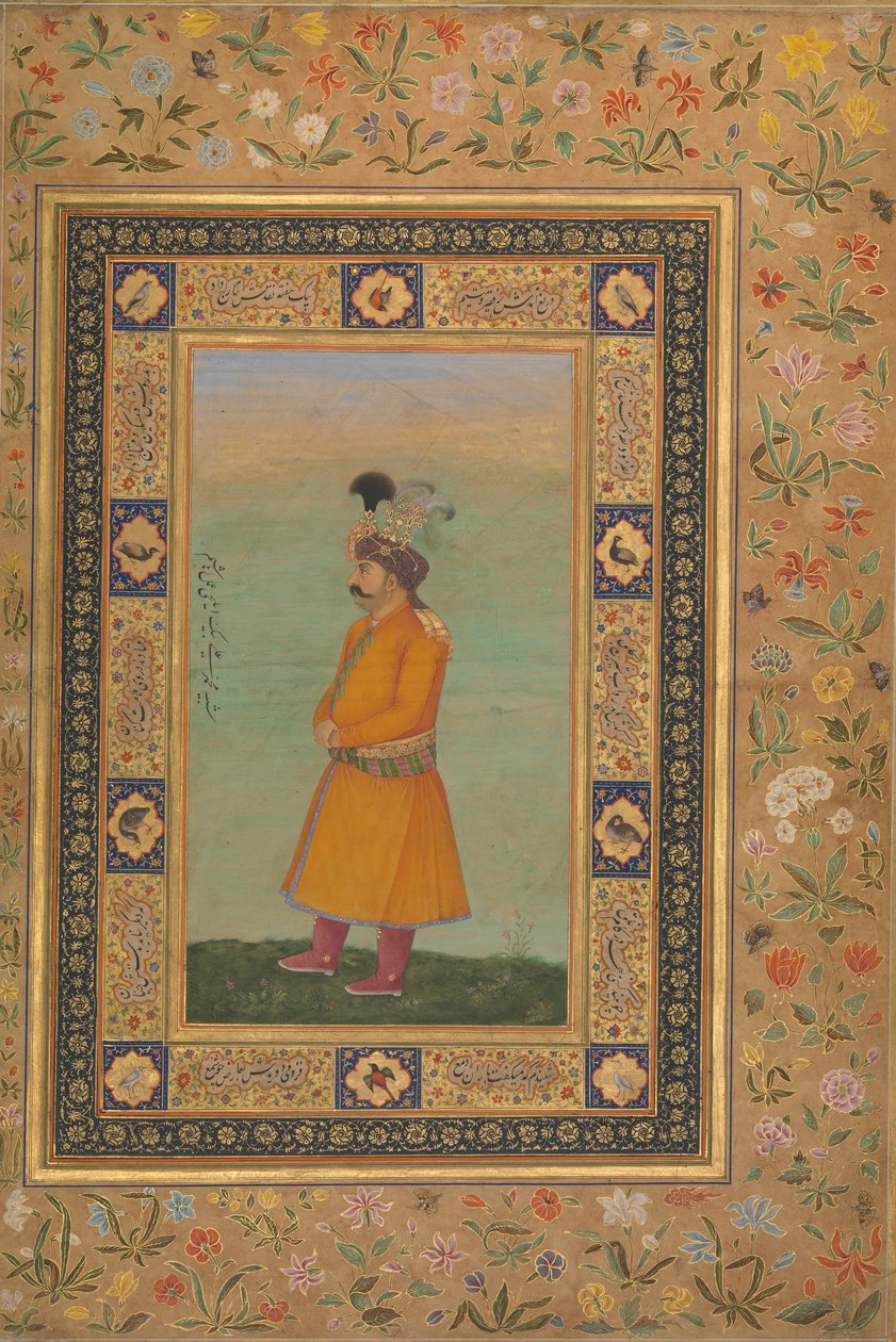 Retrato de Muhammad Ali Baig, fólio do álbum Shah Jahan, reto, início do século XIX. de Unbekannt
