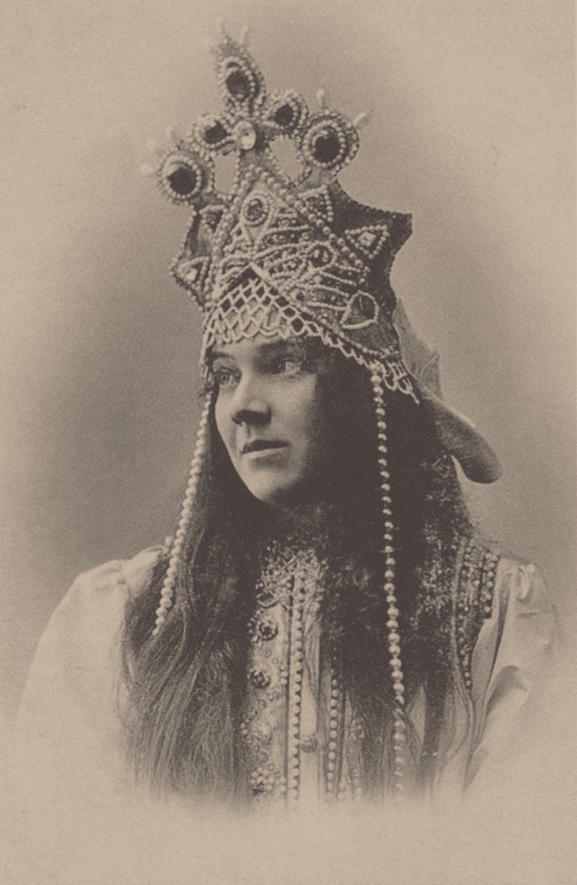 Retrato de Nadezhda Ivanovna Zabela-Vrubel 1868-1913 com Marfa na ópera The Tsar Bride, 1899 de Unbekannt