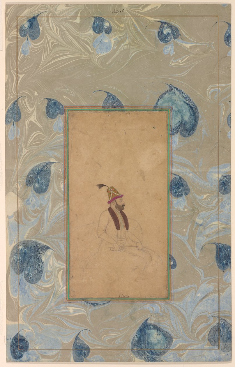 Retrato de Nadir Shah, meados do século XVIII. de Unbekannt