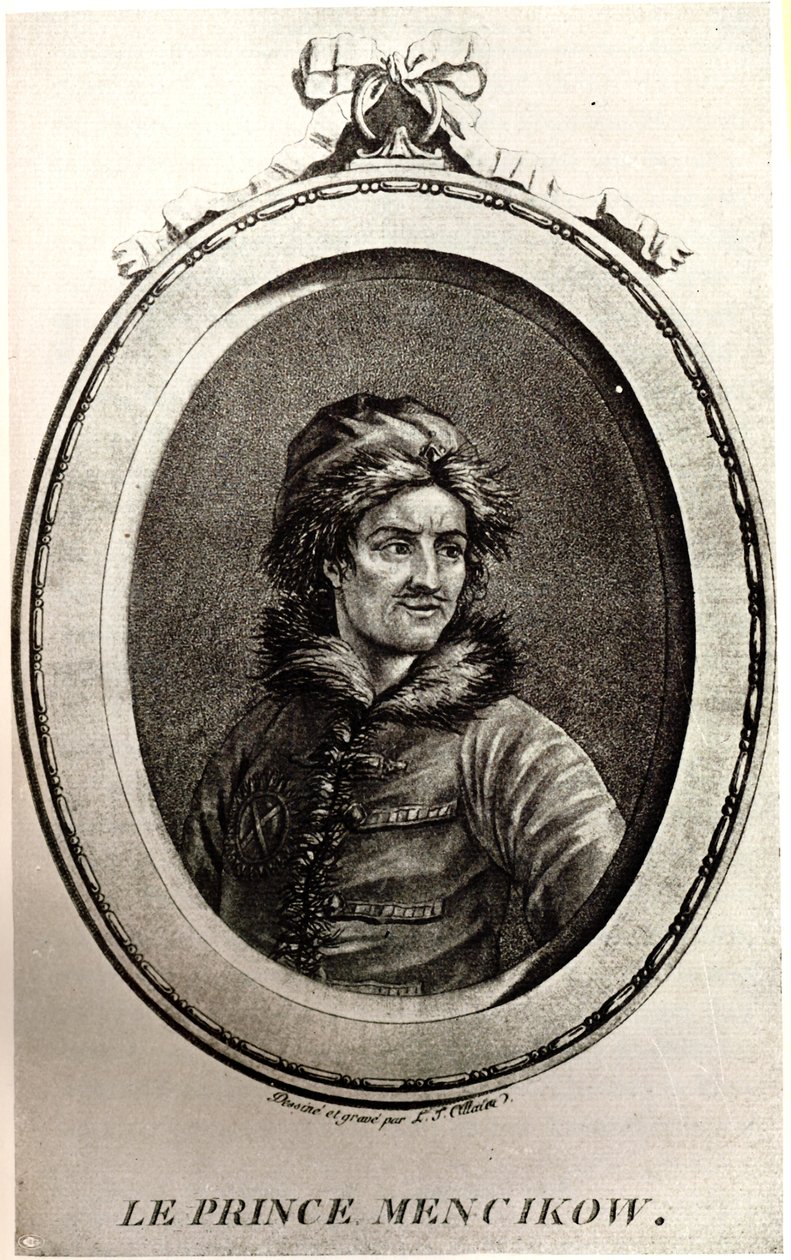 Retrato do príncipe Alexander Danilovich Menshikov 1673-1729 de Unbekannt