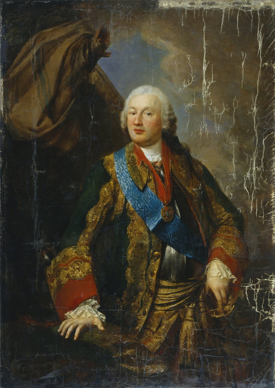 Retrato do príncipe Mikhail Nikitich Volkonsky 1713-1788, meados do século XVIII. de Unbekannt
