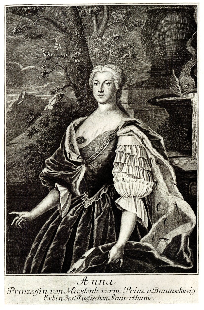 Retrato da princesa Anna Leopoldovna 1718-1746, czar Ivan VI mãe de Unbekannt