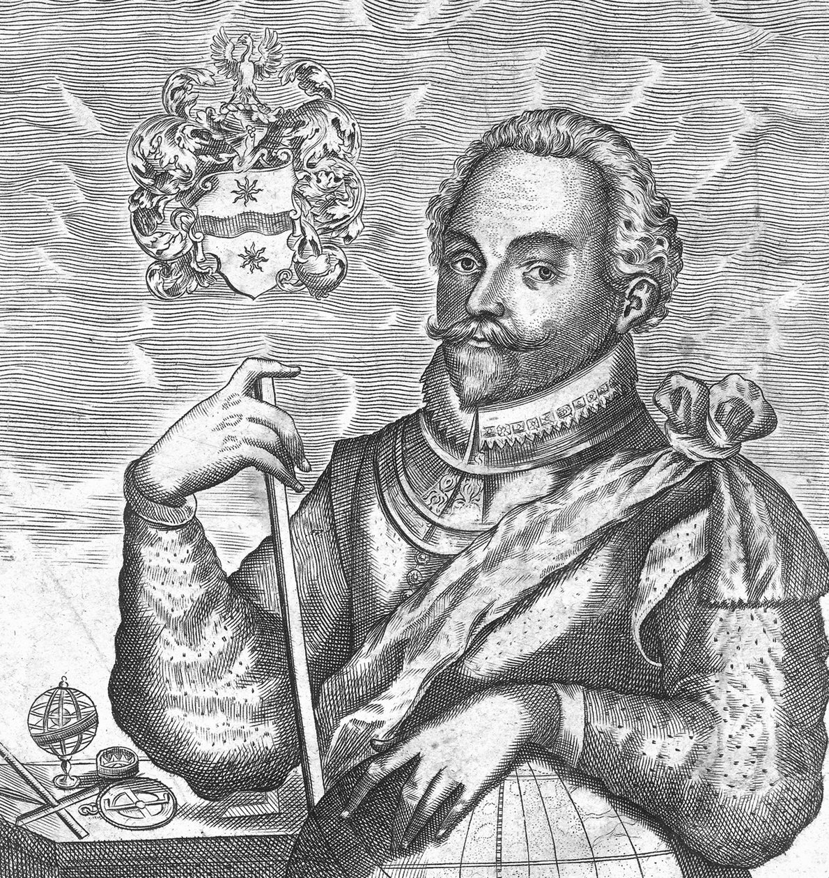 Retrato de Sir Francis Drake. Frontispício de The World Encompassed, 1628 de Unbekannt