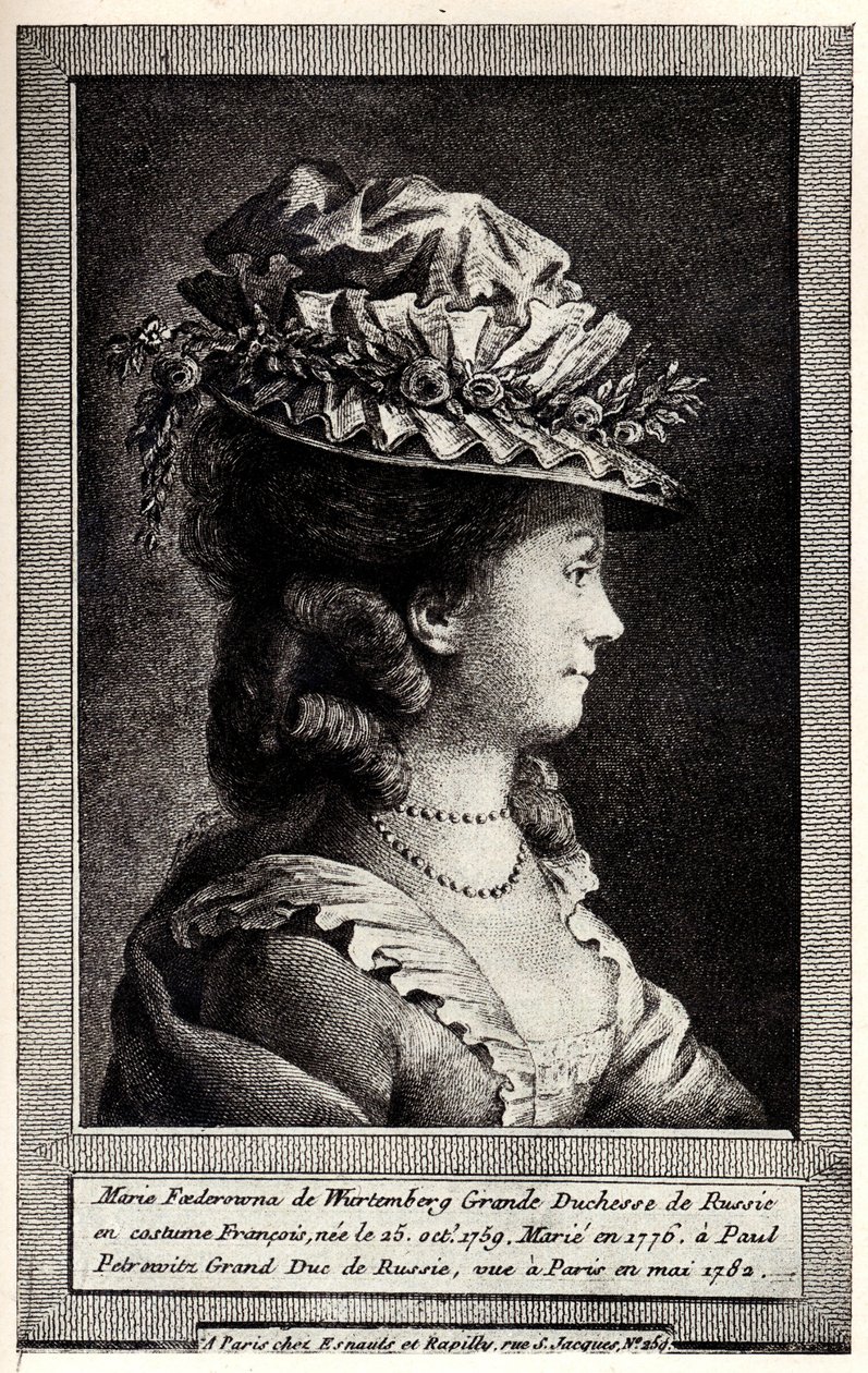 Retrato de Sophie Dorothea de Württemberg, no início do século XIX. de Unbekannt