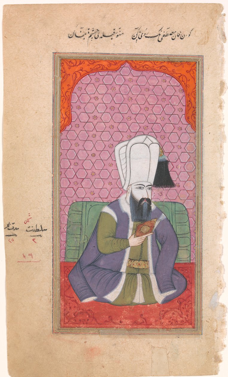 Retrato do Sultão Mustafa I r. 1617-18, 1622-23, final do século XVII - início do século XVIII. de Unbekannt