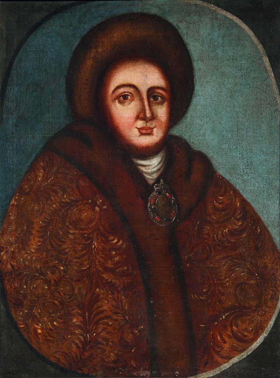Retrato da czarina Evdokiya Feodorovna Lopukhina 1669-1731, esposa do czar Pedro I da Rússia de Unbekannt