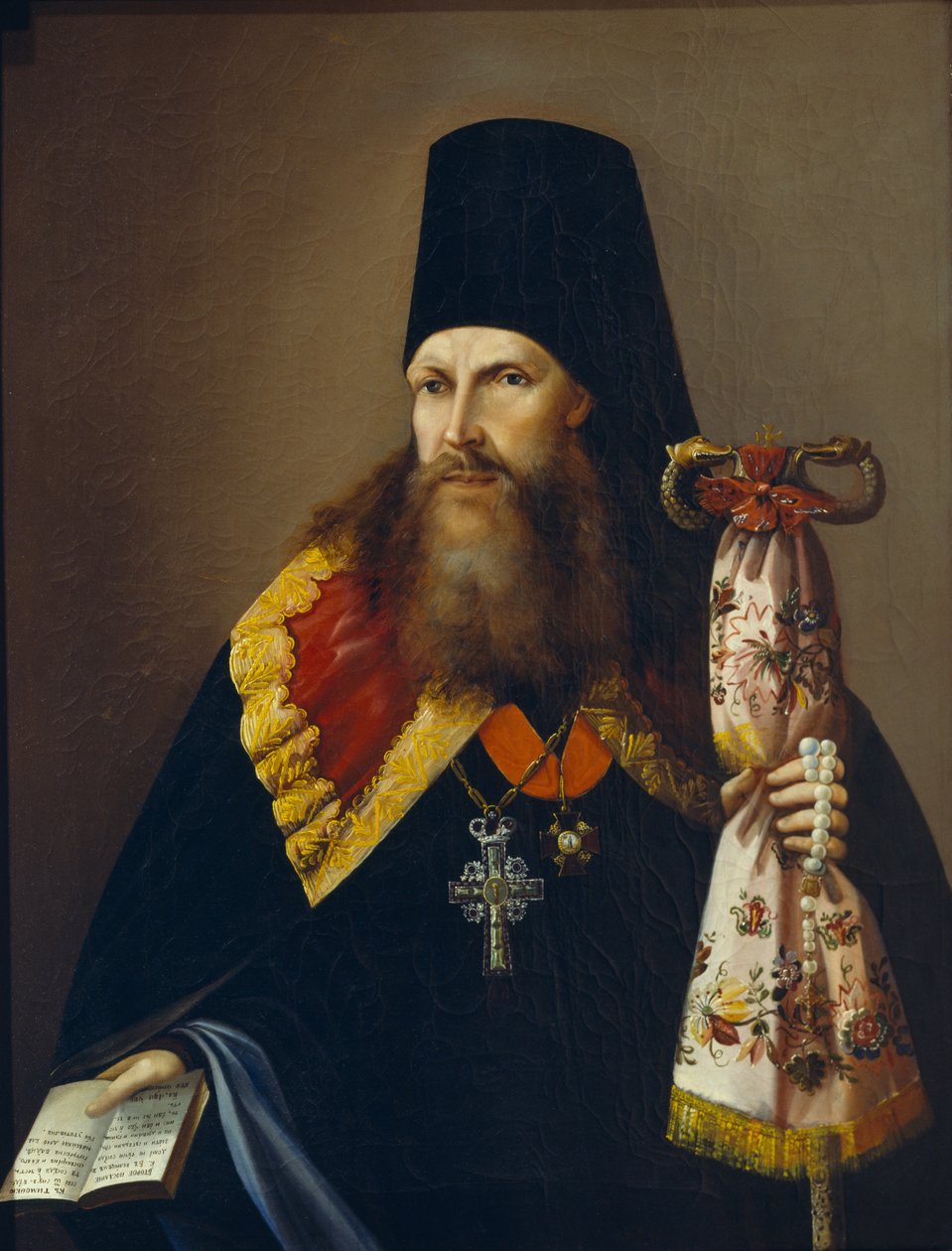 Retrato de Varlaam Denisov, arcebispo de Ural 1804-1873, meados do século XIX. de Unbekannt