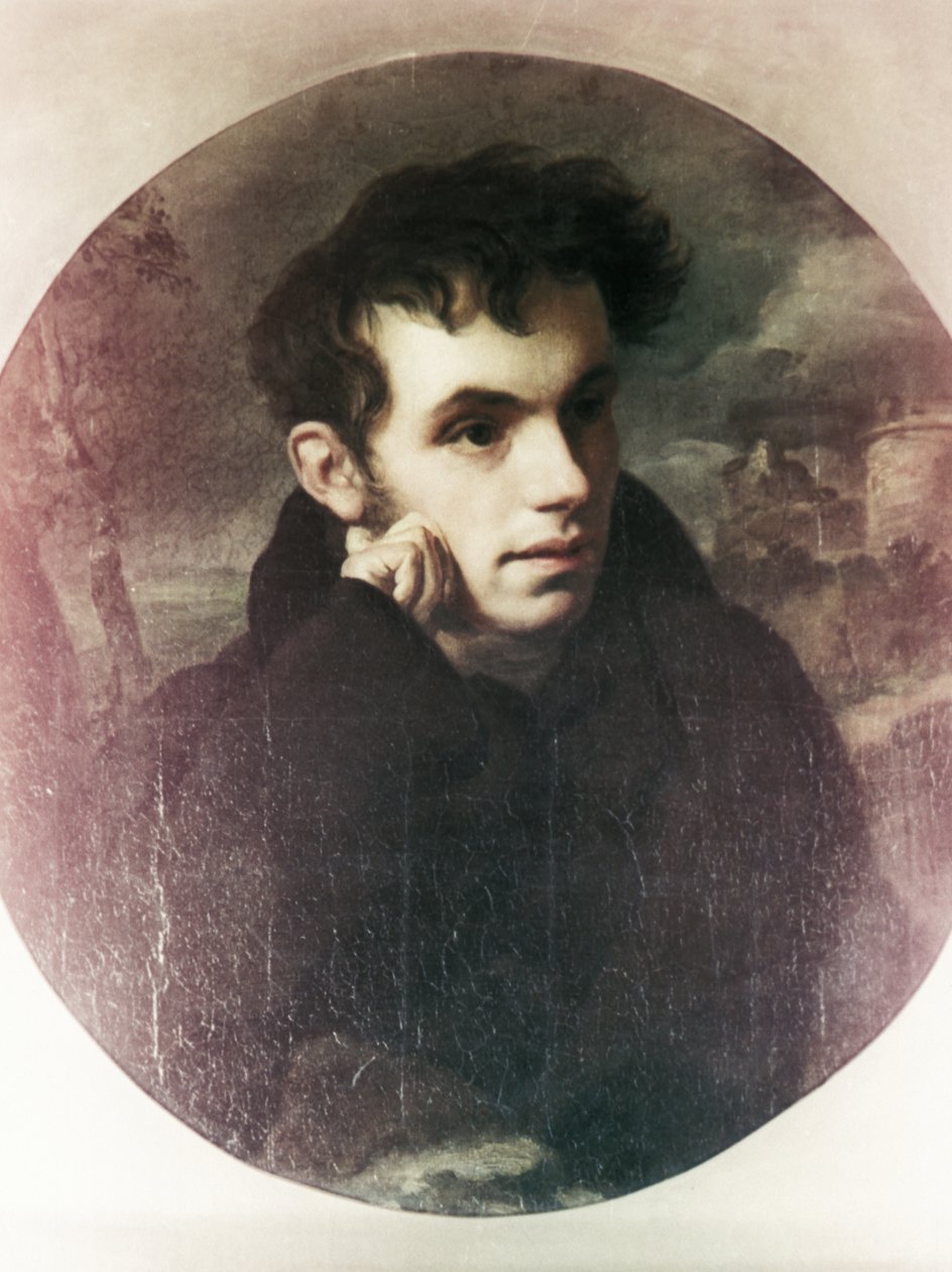 Retrato de Vasily Zhukovsky, poeta e amigo de Alexander Pushkin, Pintura de O, Kiprensky de Unbekannt