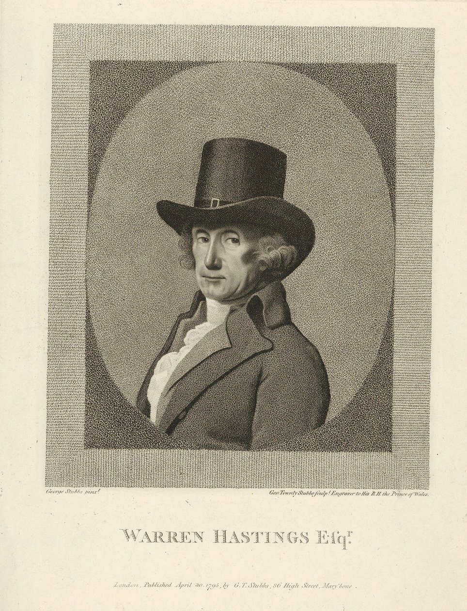 Retrato de Warren Hastings, Esq., pub. 1795. de Unbekannt