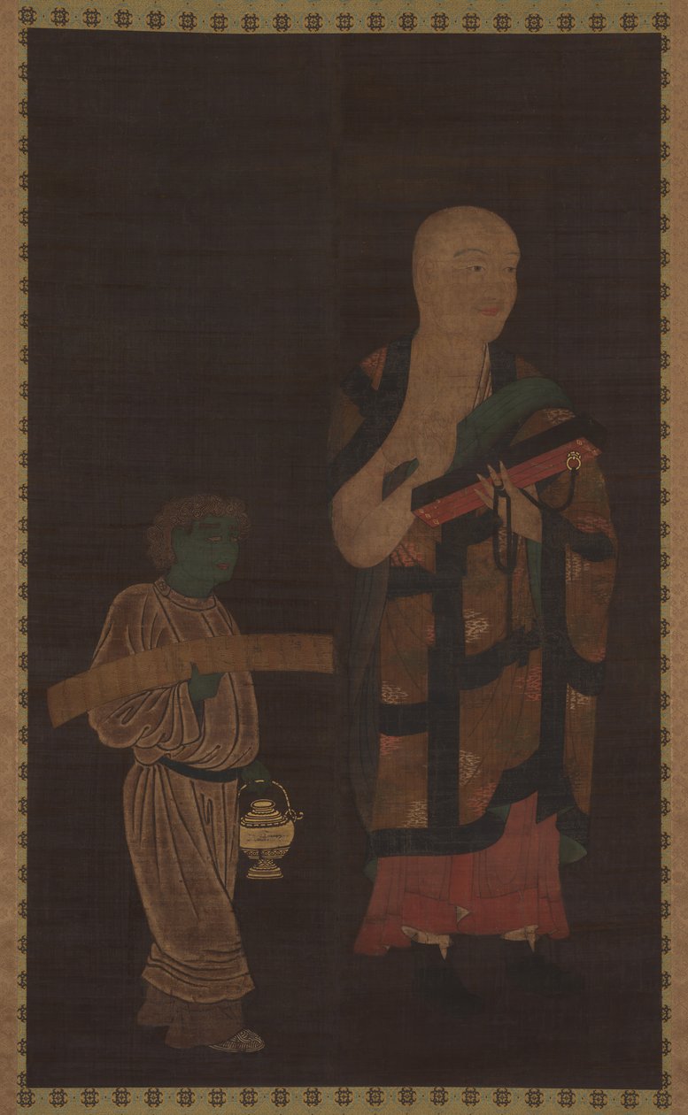 Retrato de Xuanzang Genjo com atendente, século XIV. de Unbekannt