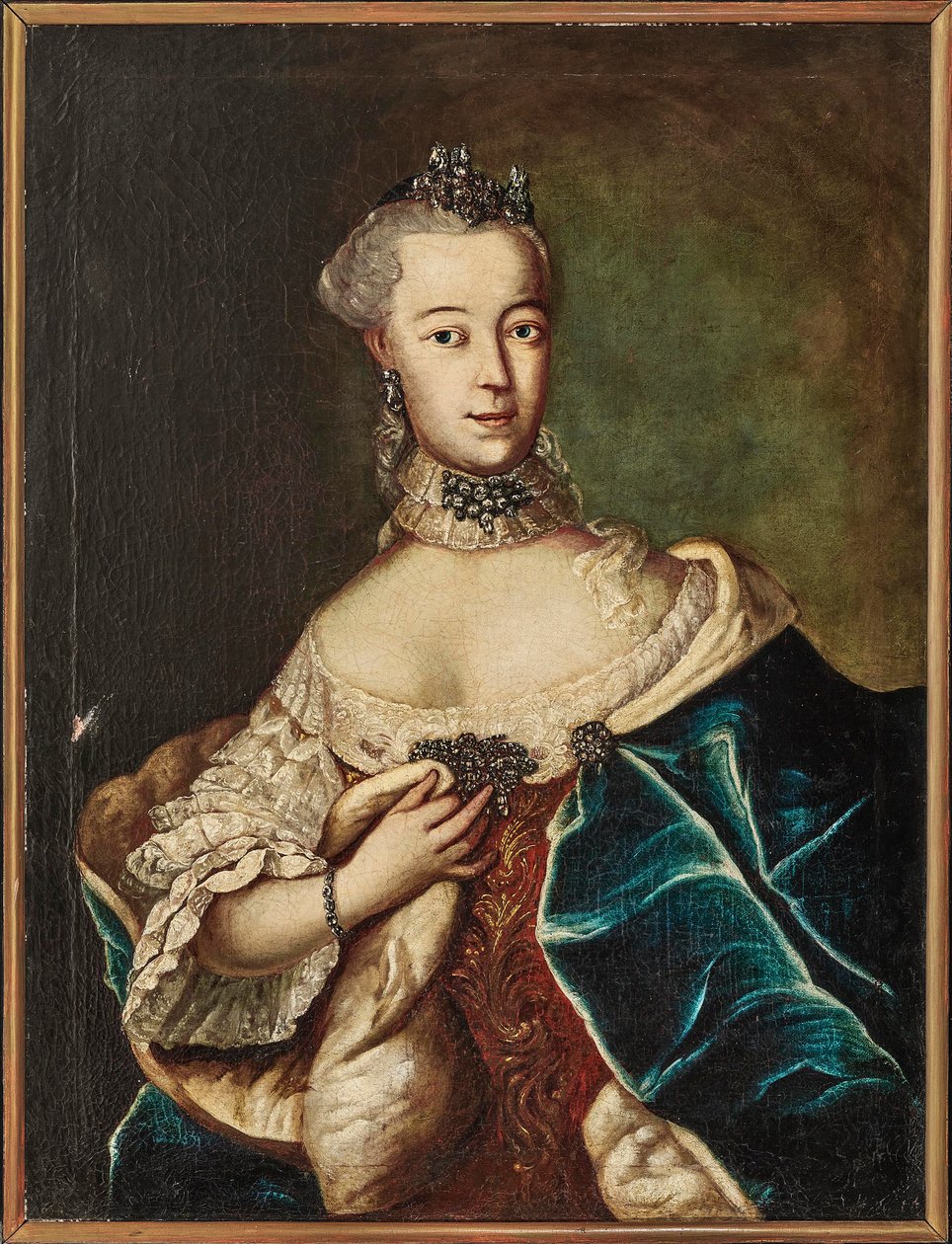 Retrato de uma Friederike Caroline von Sachsen-Coburg-Saalfeld, Margravine do..., século XVIII. de Unbekannt