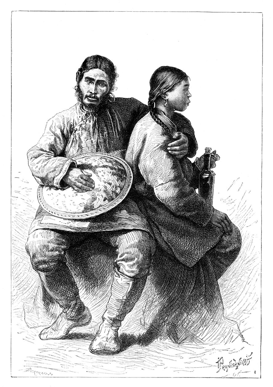 Retrato de um casal de ouro Nanai, 1895 de Unbekannt