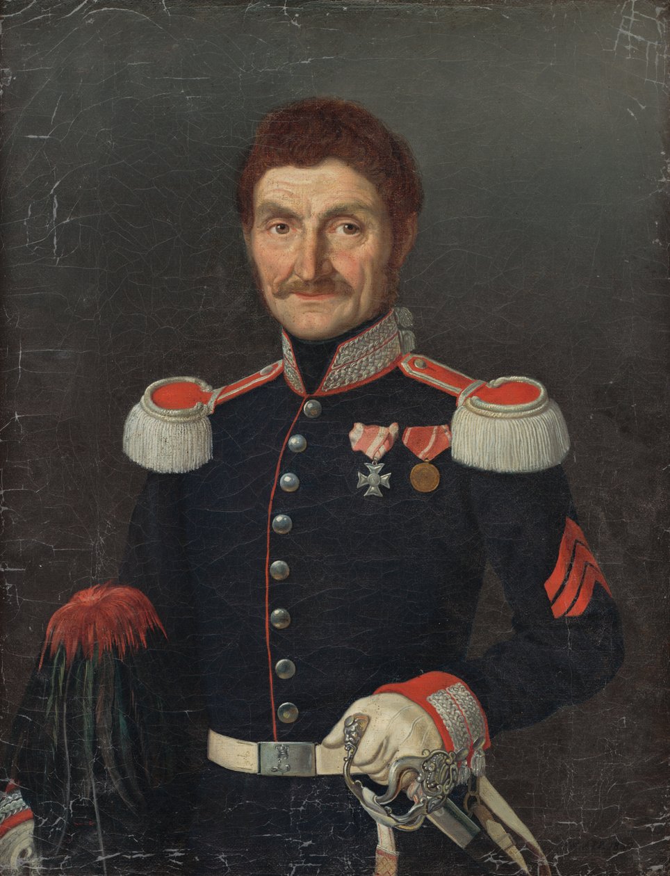 Retrato de um homem de uniforme de Unbekannt