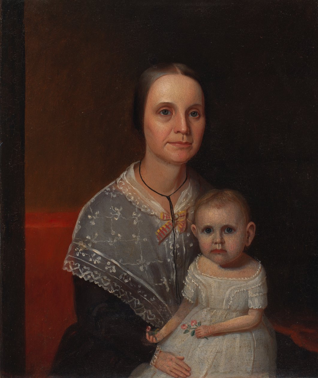 Retrato de uma mãe e filho, ca. 1850. de Unbekannt