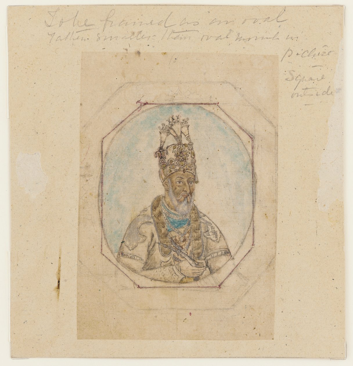 Retrato de um governante mogol, meados do século XIX. de Unbekannt