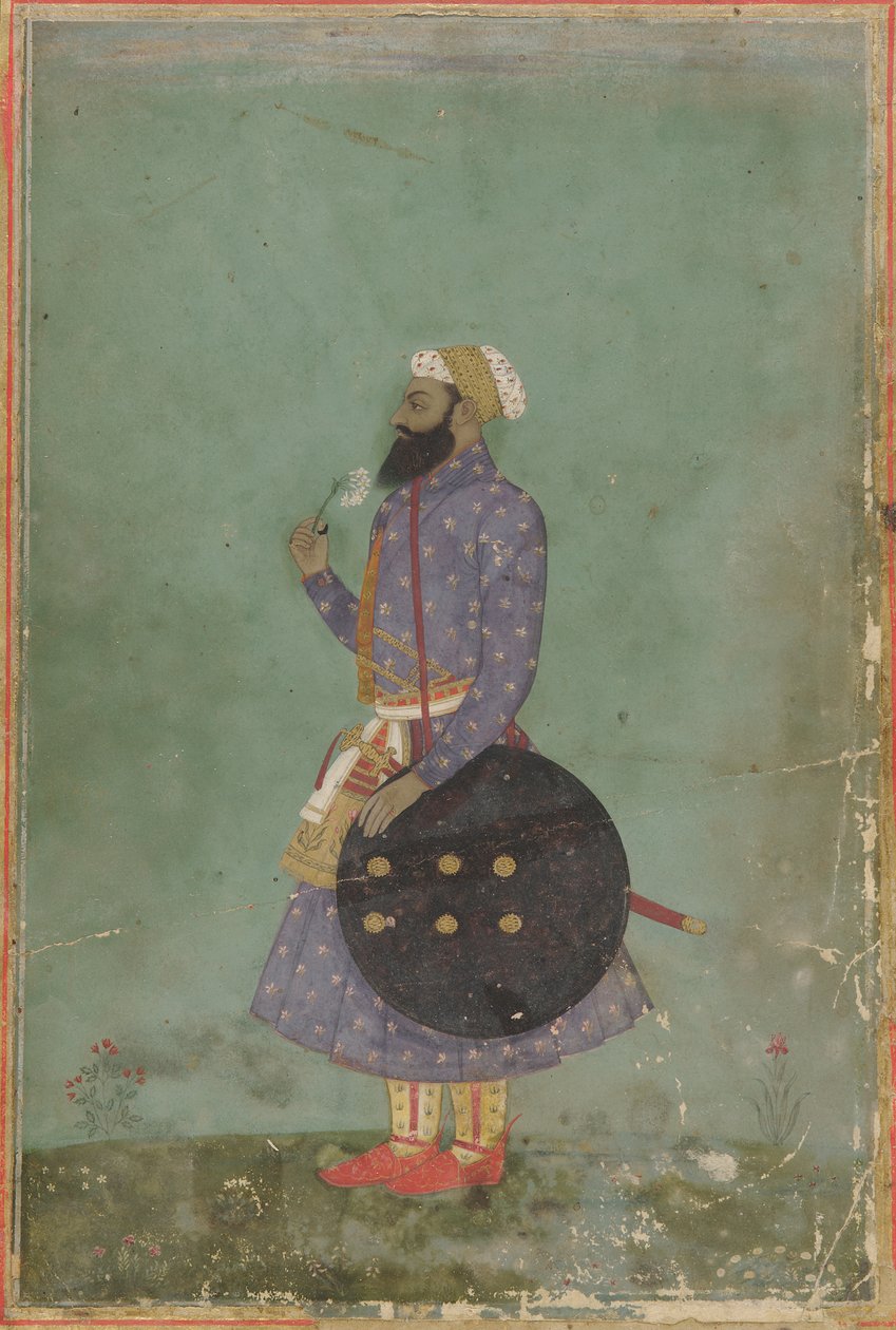 Retrato de um Príncipe, dinastia Mughal, século XVIII. de Unbekannt
