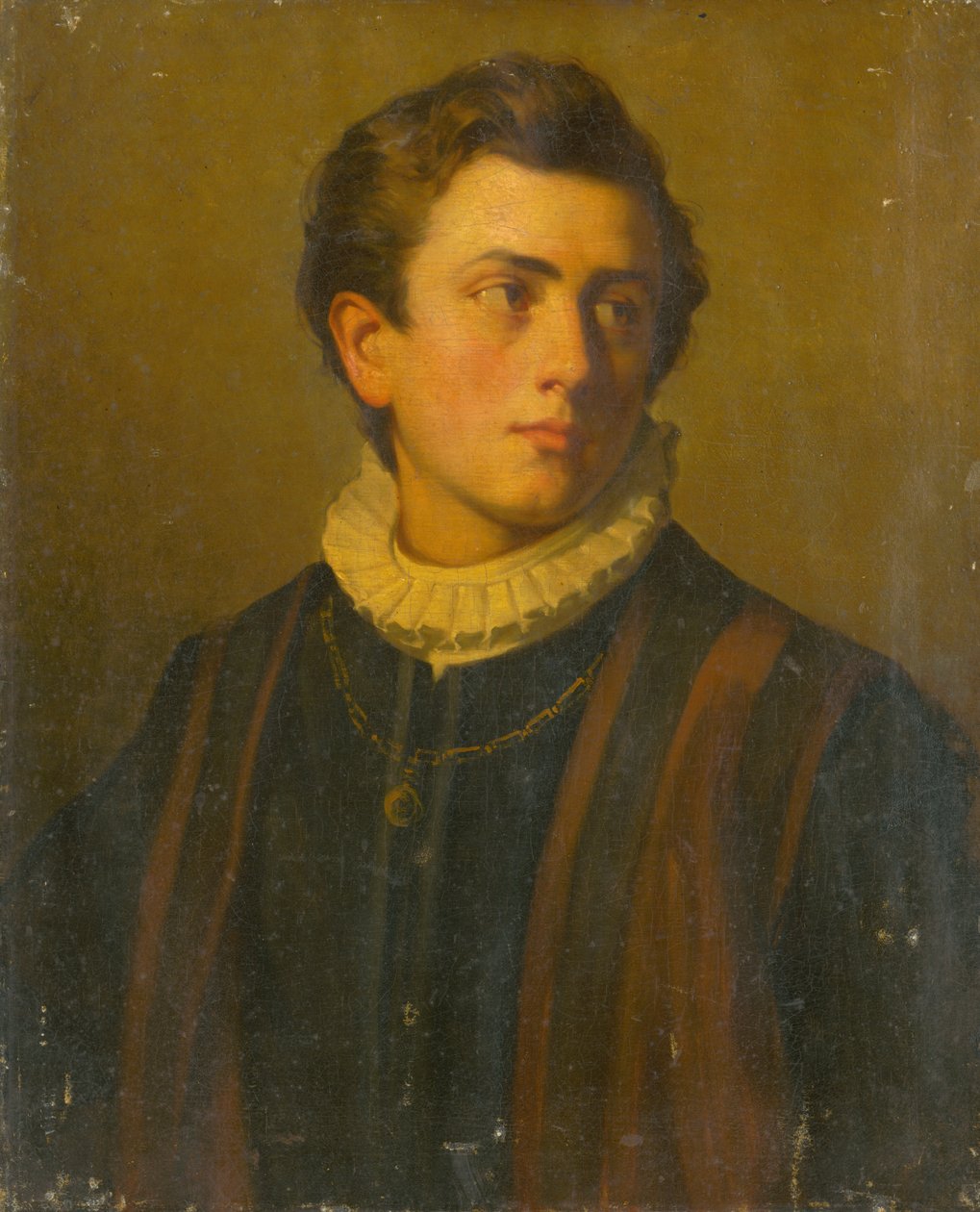 Retrato de um jovem com um colarinho engomado branco de Unbekannt