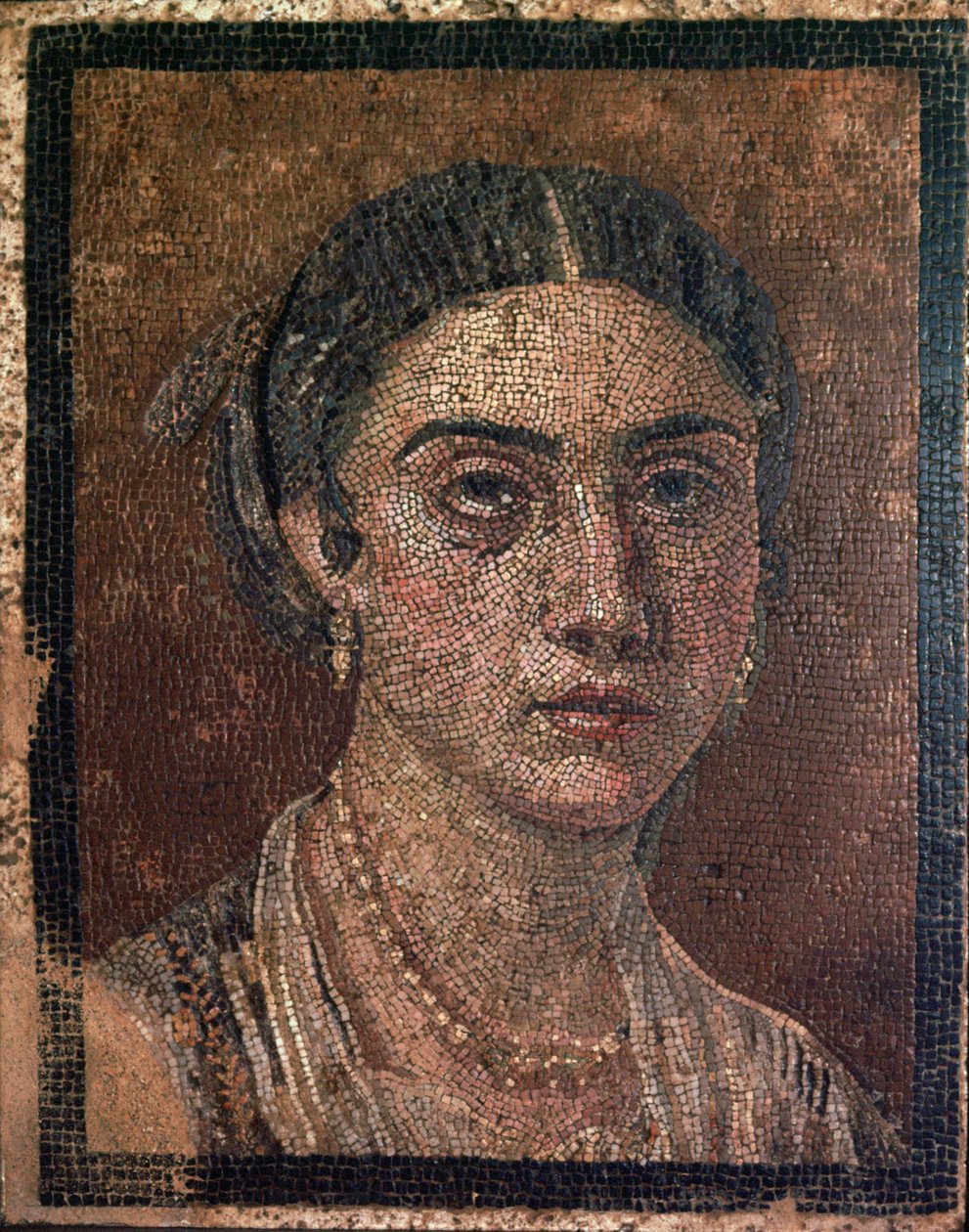 Retrato de uma mulher de um mosaico de piso romano, século I de Unbekannt