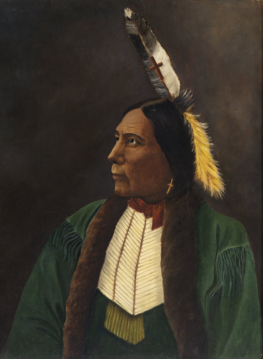 Retrato de um índio americano, ca. 1900. de Unbekannt