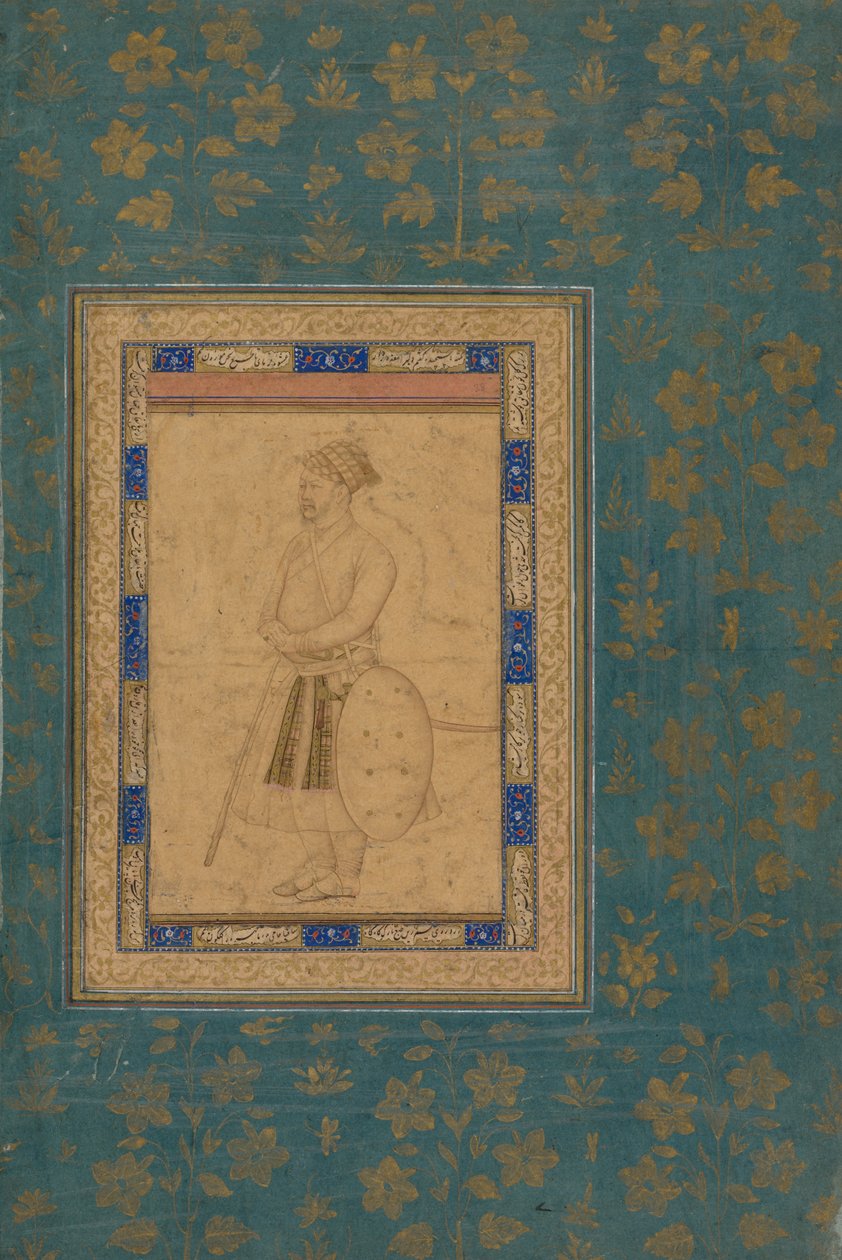 Retrato de um nobre não identificado de Shah Jahans Court, c. 1640-1650. de Unbekannt