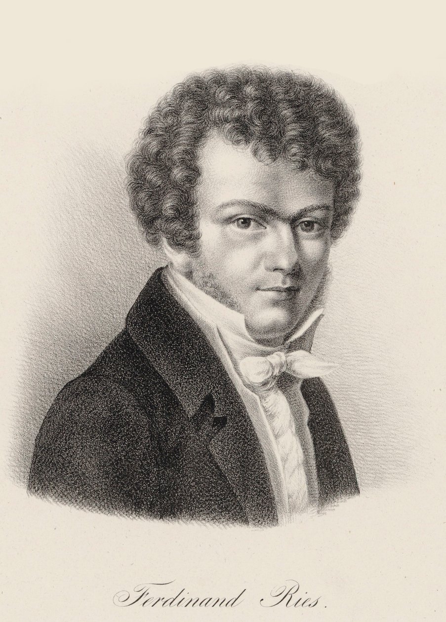 Retrato do pianista e compositor Ferdinand Ries 1784-1838, c. 1830. de Unbekannt