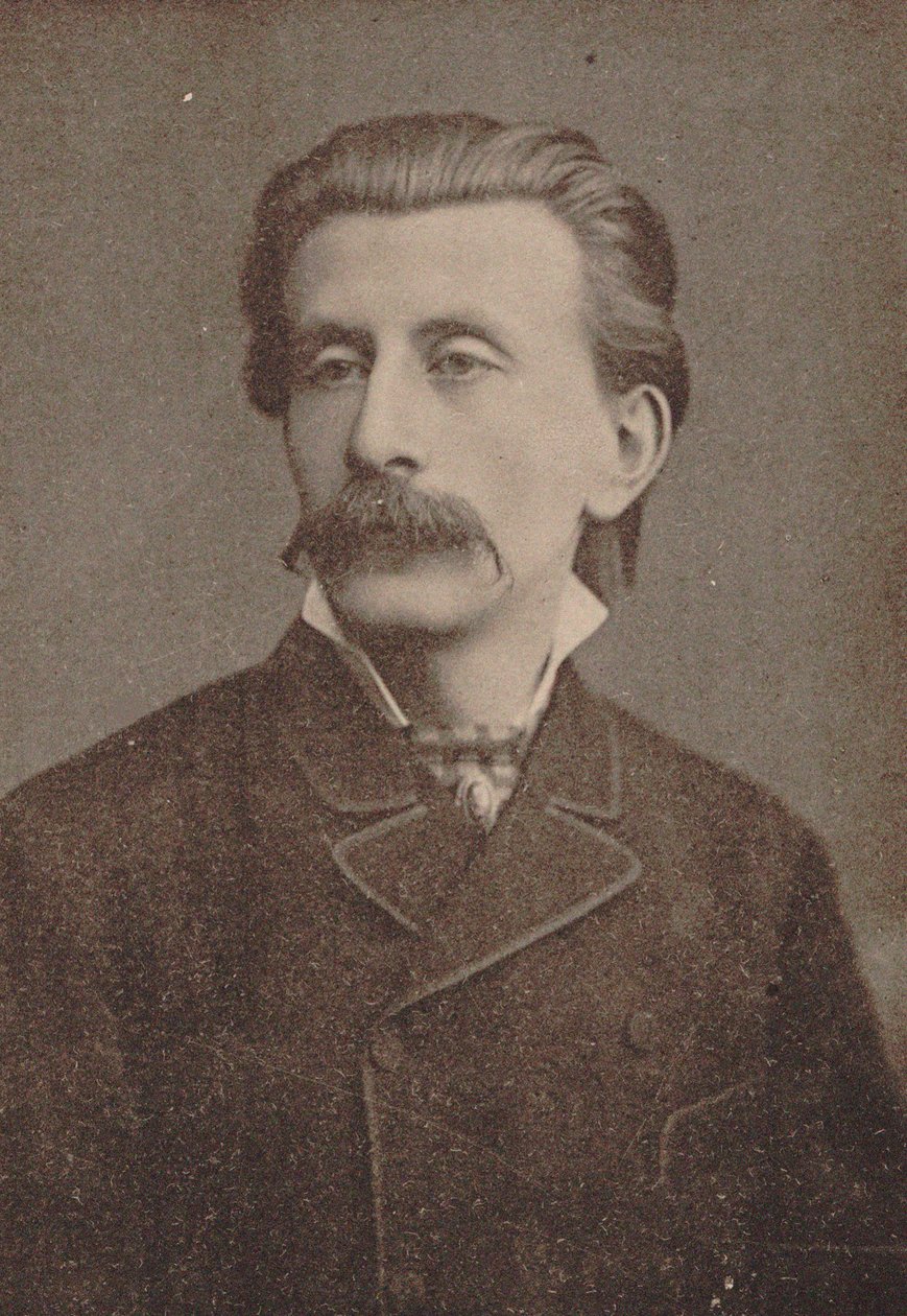 Retrato do pianista e compositor Moritz Moszkowski 1854-1925, ca. 1886-1890. de Unbekannt