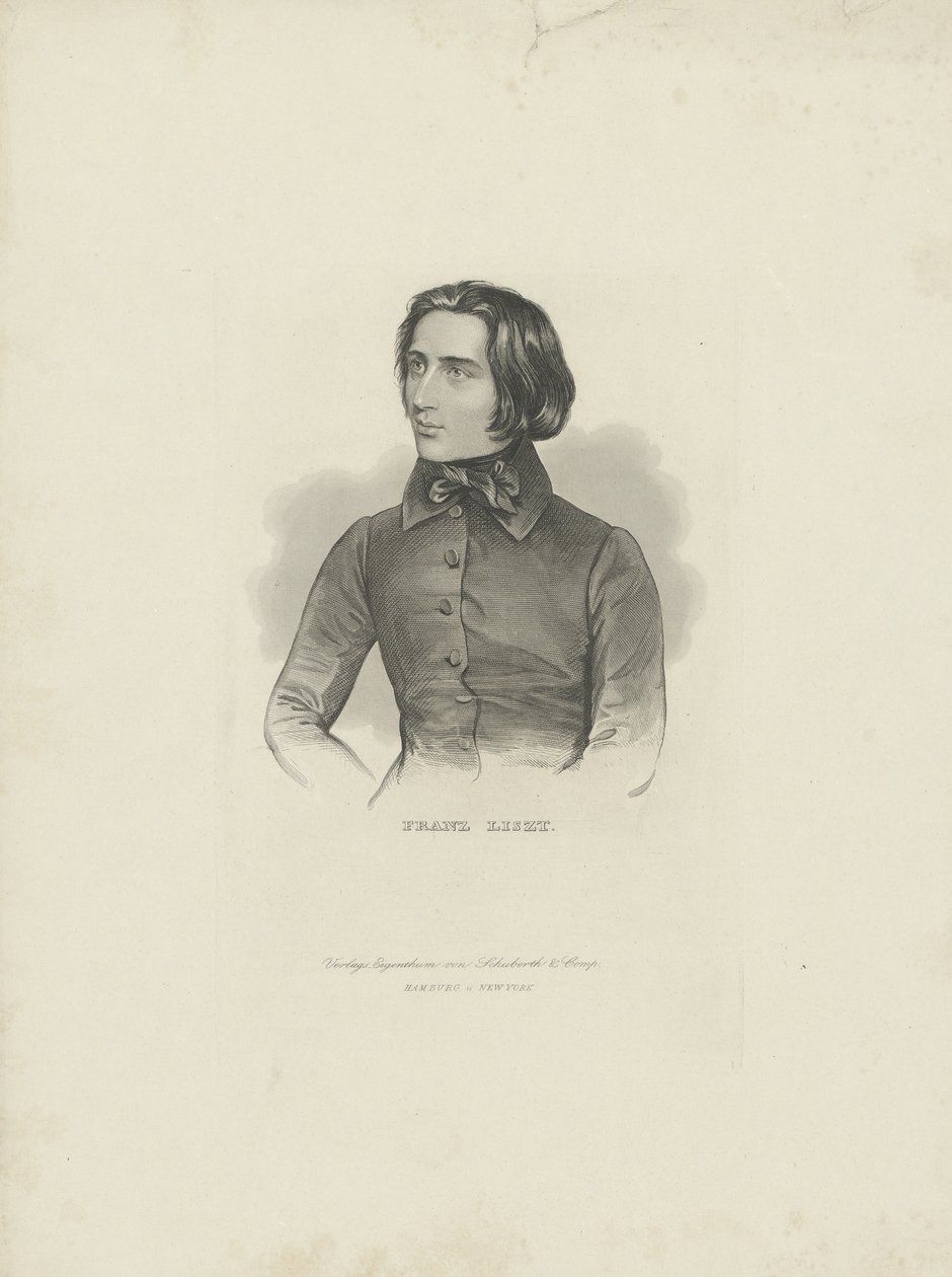 Retrato do compositor Franz Liszt 1811-1886, 1840-1850. de Unbekannt