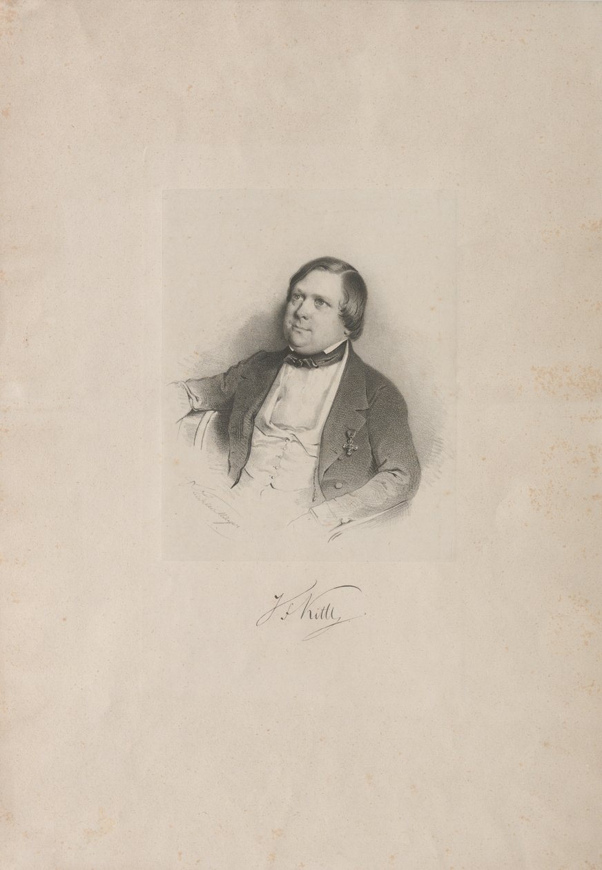 Retrato do Compositor Johann Friedrich Kittl 1806-1868, c. 1850. de Unbekannt