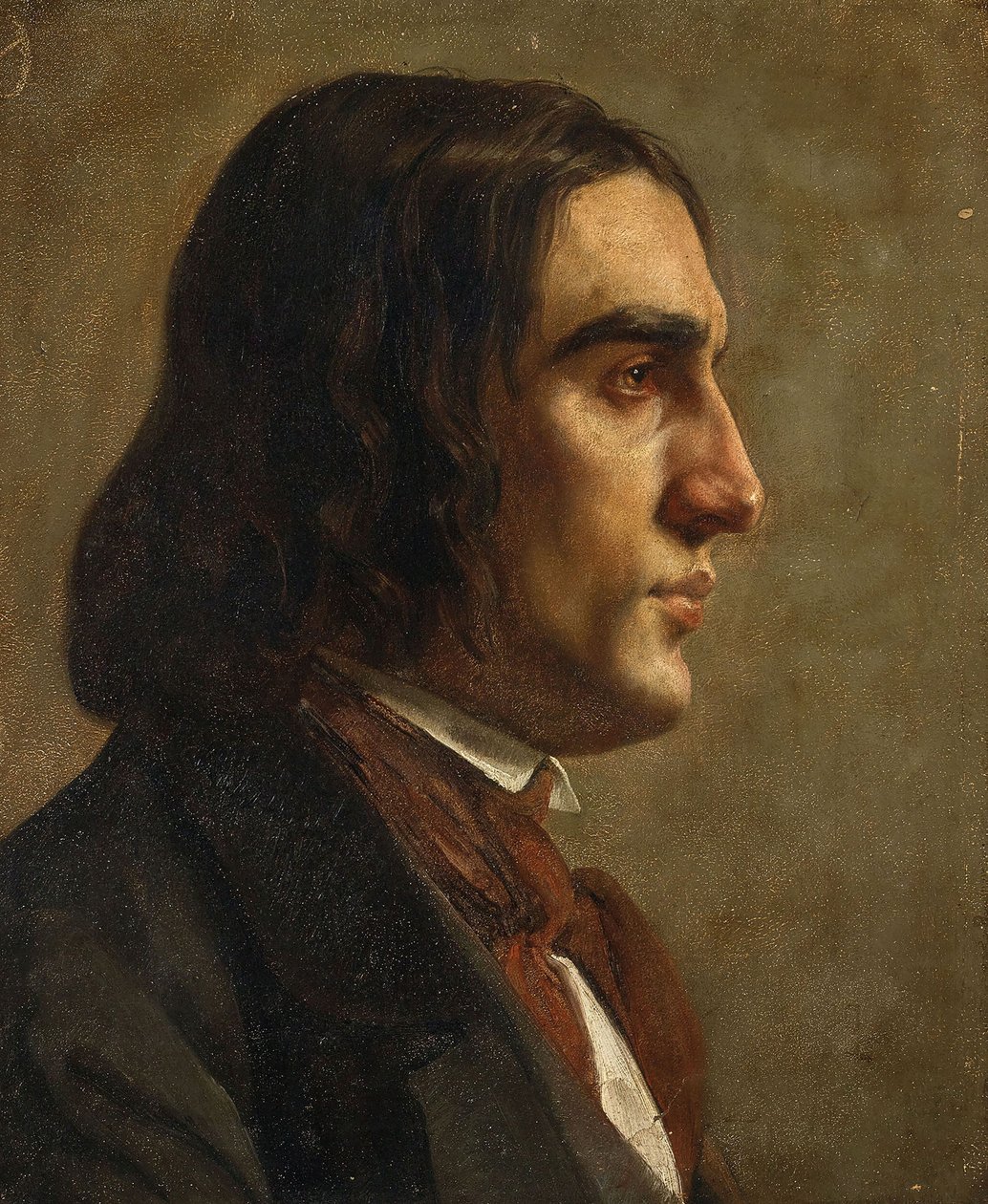 Retrato do compositor Robert Schumann 1810-1856, c. 1840. de Unbekannt