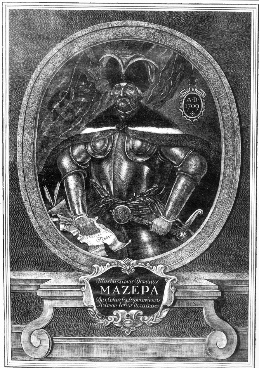 Retrato do Hetman Ivan Mazepa 1639-1709, 1709 de Unbekannt