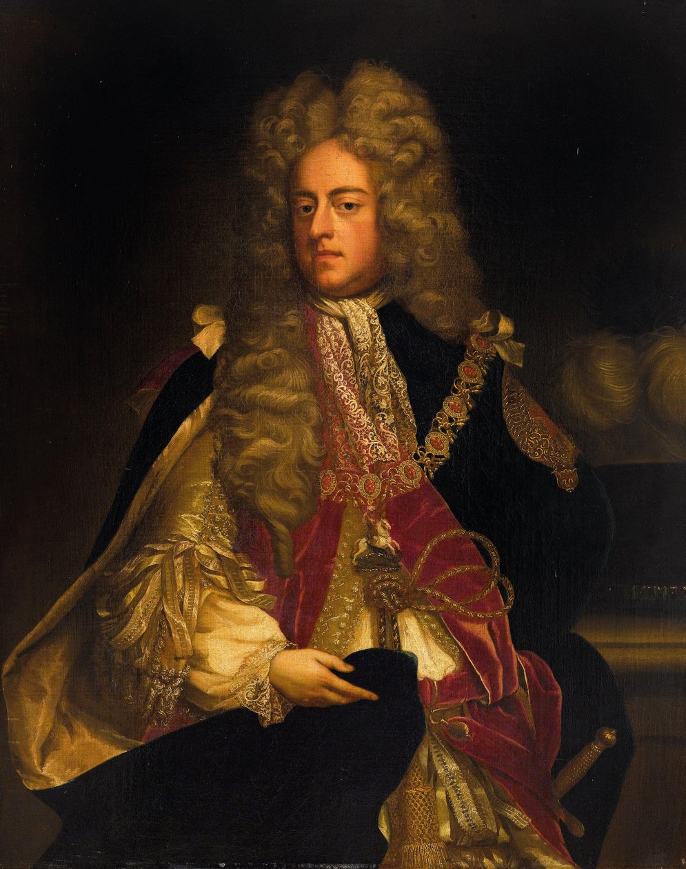 Retrato do Rei George I da Grã-Bretanha 1660-1727, Primeiro terço do séc.. de Unbekannt