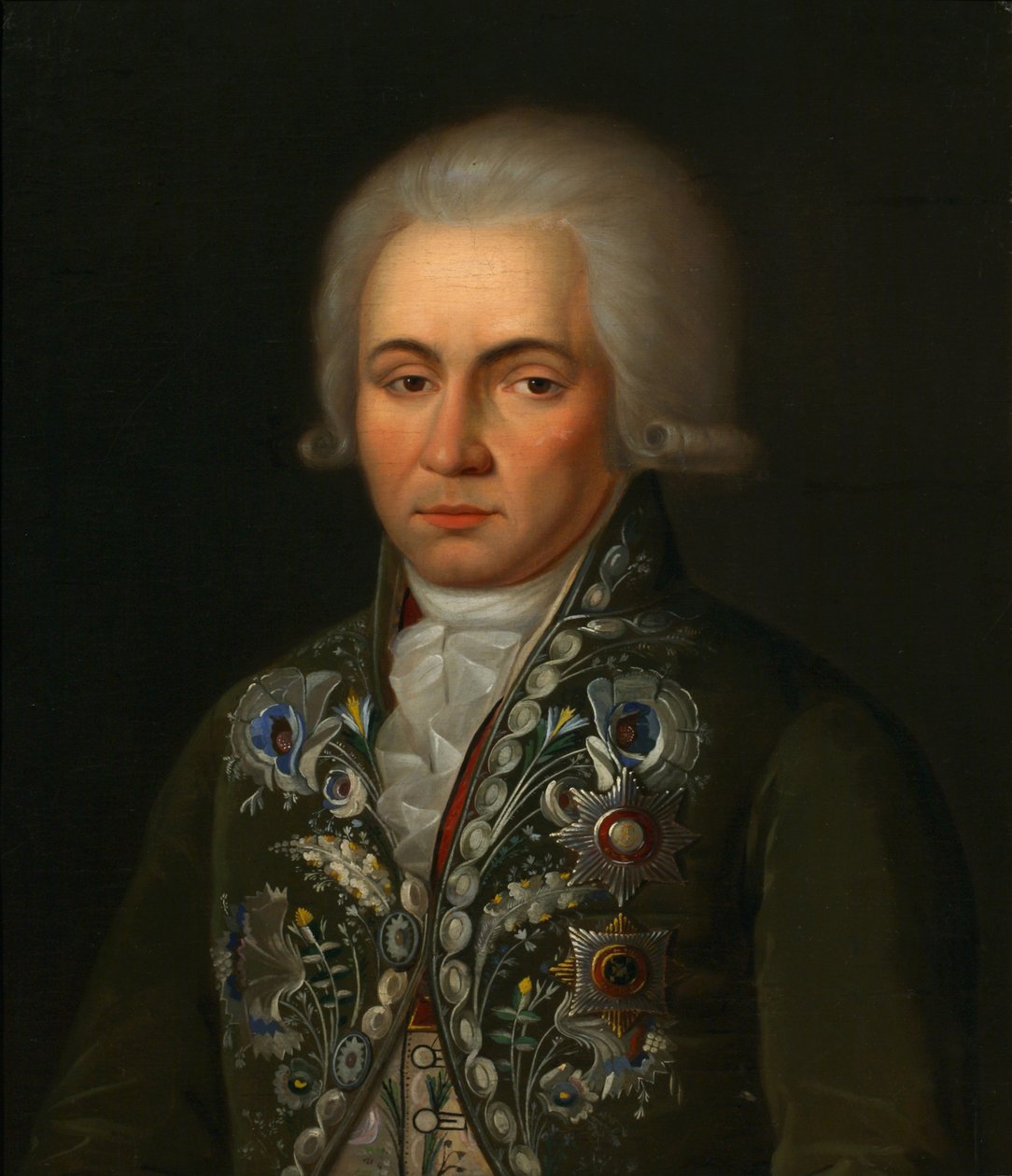 Retrato do poeta Gavrila R. Derzhavin 1743-1816, 1790s de Unbekannt